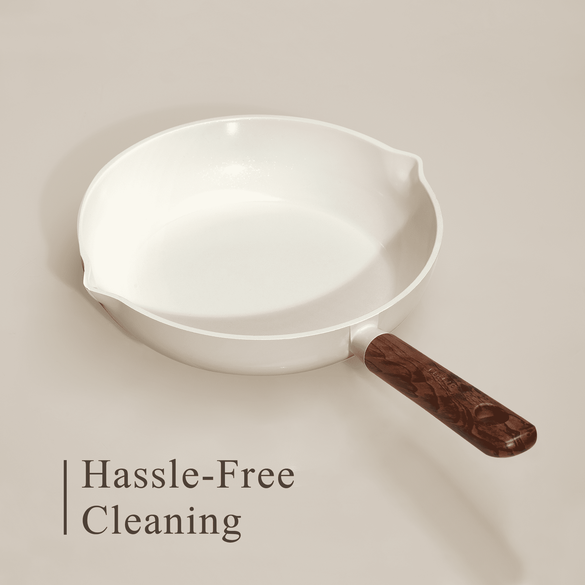 Carote 4-Piece Nonstick Frying Pan Set, 8"&9.5"&11" Skillets with Strainer Lid, White