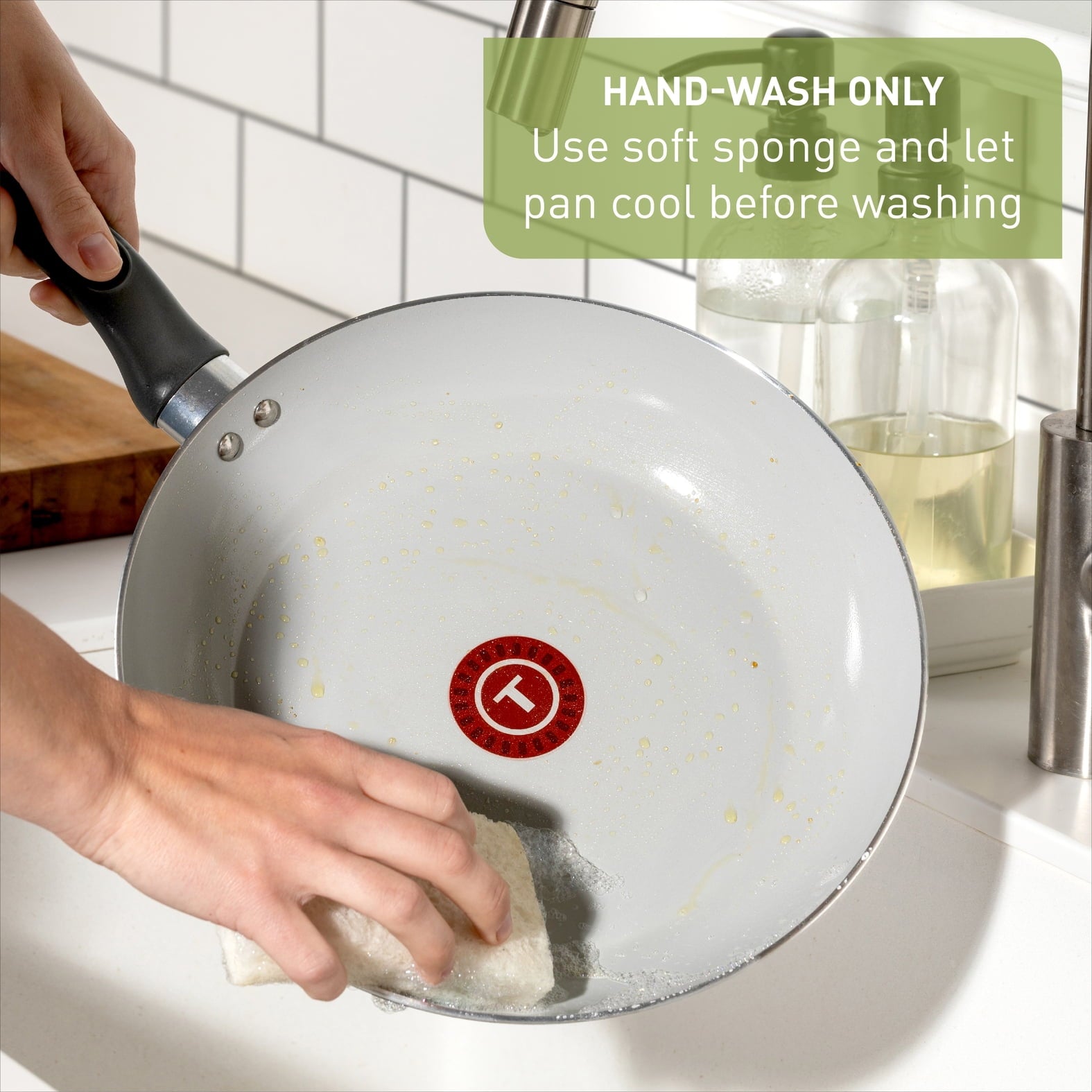 T-fal Easy Care Ceramic Non-Stick, 8 and 10.5 Inch Frypan Set, Grey