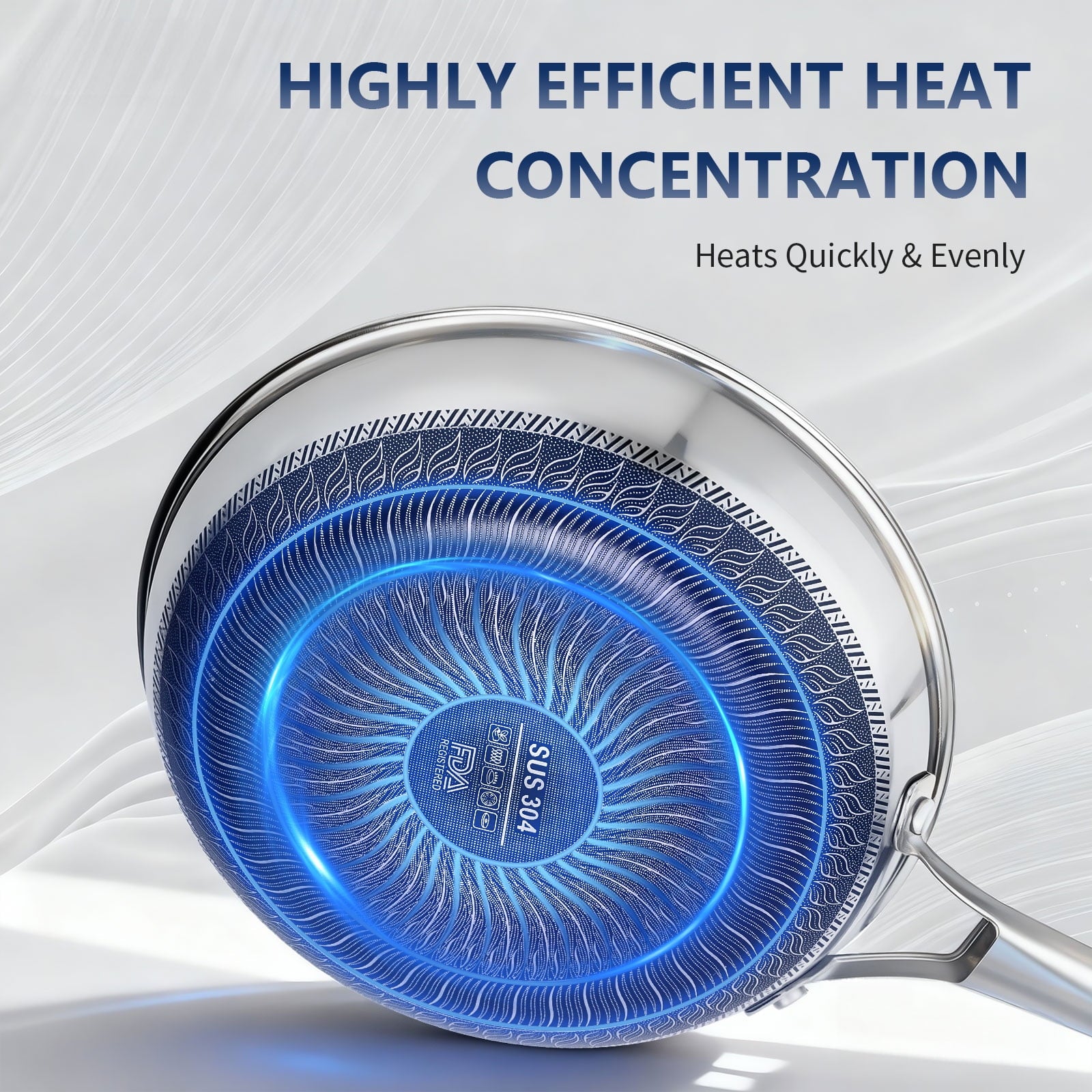 Ktaxon 10-Inch Stainless Steel Pan, Hybrid Nonstick Frying Pan, Skillet, 3-Ply Cookware, Dishwasher & Oven Safe