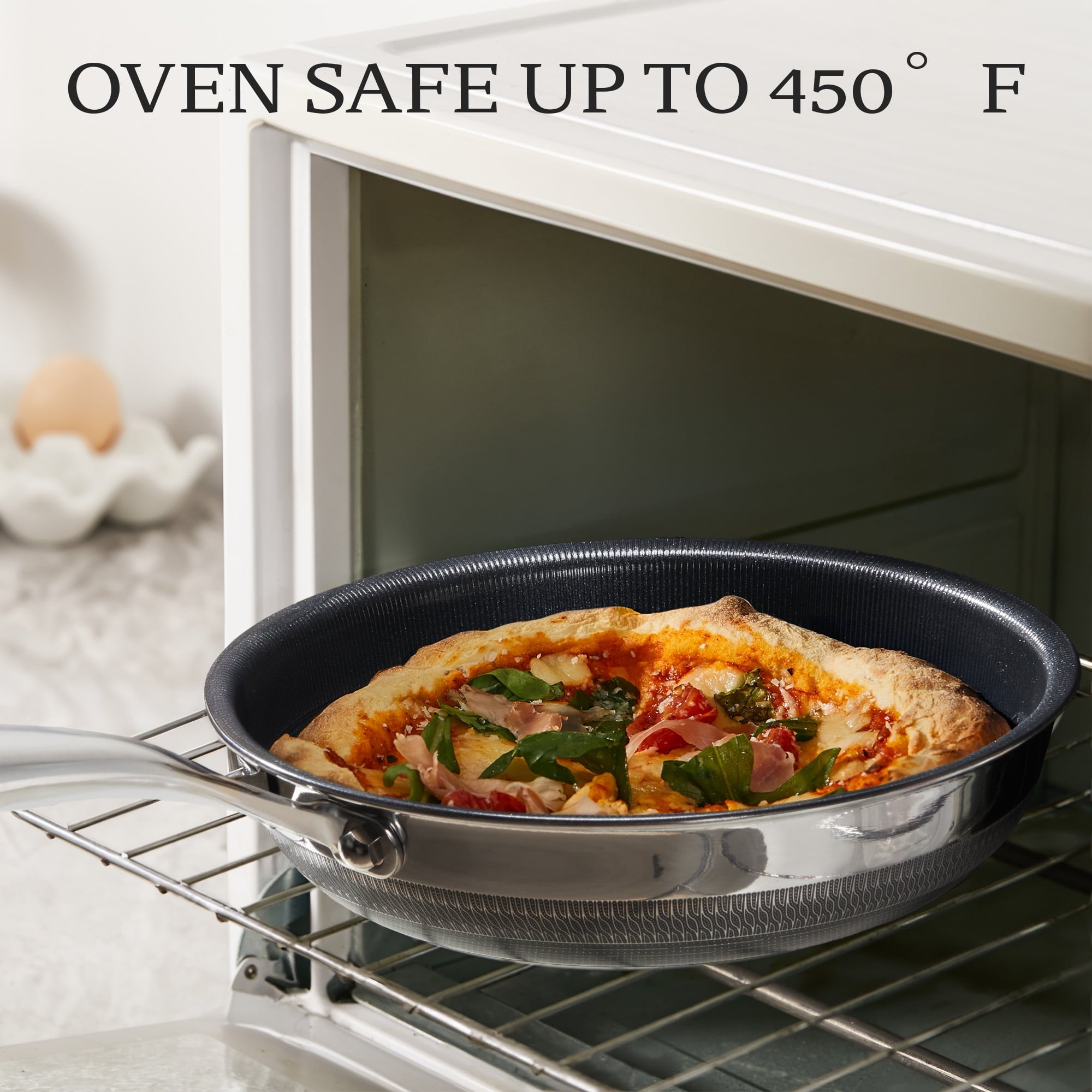 KITEXPERT Nonstick Frying Pans Set, 6 Pcs (8, 10, 12") Skillet with Lid, Non-Toxic Titanium Ceramic Pan, Dishwasher & Oven Safe, All Cooktops Compatible