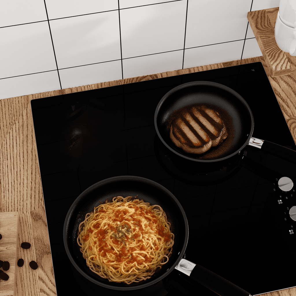 Non Stick Frying Pans, Stainless Steel Kitchen Nonstick Cookware Set of 3, 10” 11.5” 5” Pan, Compatible with All Stoves