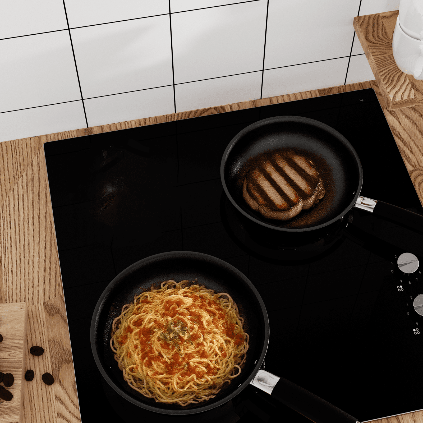 Non Stick Frying Pans, Stainless Steel Kitchen Nonstick Cookware Set of 3, 10” 11.5” 5” Pan, Compatible with All Stoves