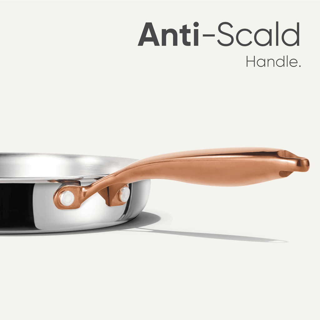 Carote 3-Piece Tri-Ply Stainless Steel Frying Pan Set, 8''/10''/12'' Induction Compatible Skillets