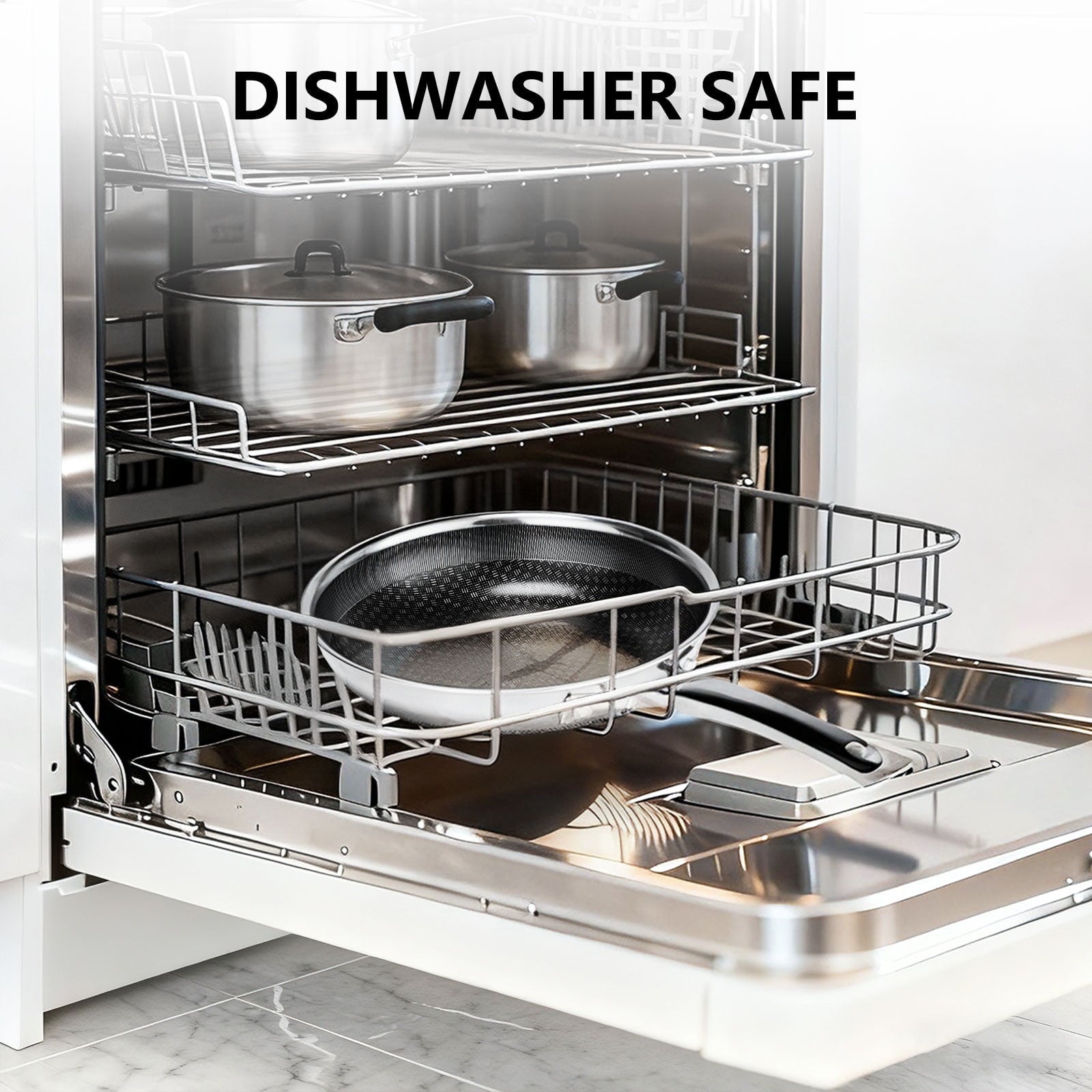 Ktaxon 10-Inch Stainless Steel Pan, Hybrid Nonstick Frying Pan, Skillet, 3-Ply Cookware, Dishwasher & Oven Safe