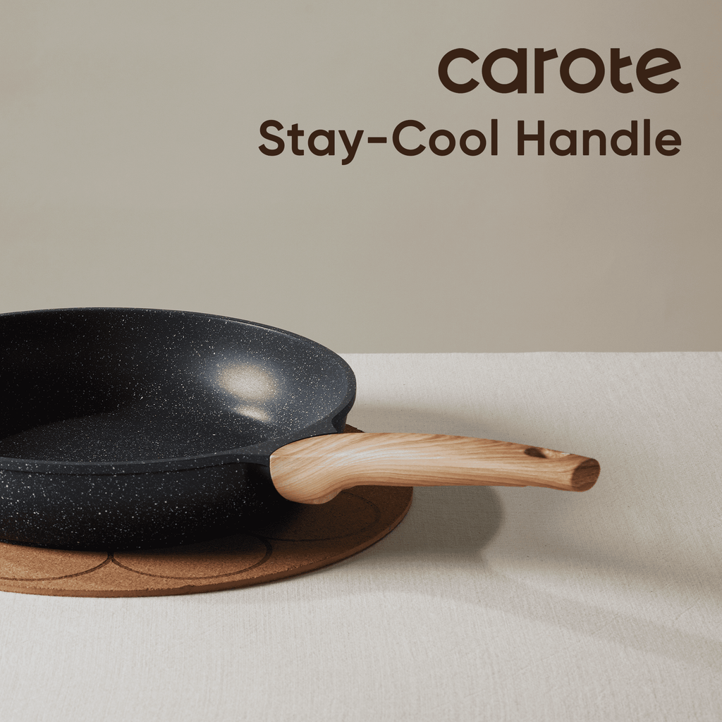 Carote 3-Piece Nonstick Frying Pan Set, 8", 9.5" & 11" Skillets, Induction Compatible Cookware