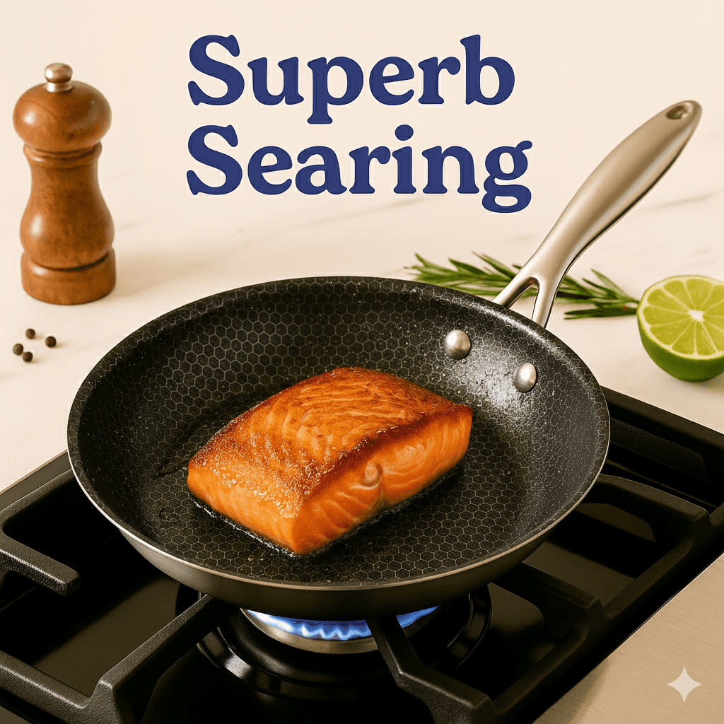 Non-Toxic Frying Pan, Non Stick 8" Fully Clad for Fast & Even Heat, PFOA-Free, Premium 304 SS Handle, Induction Compatible, Oven Safe