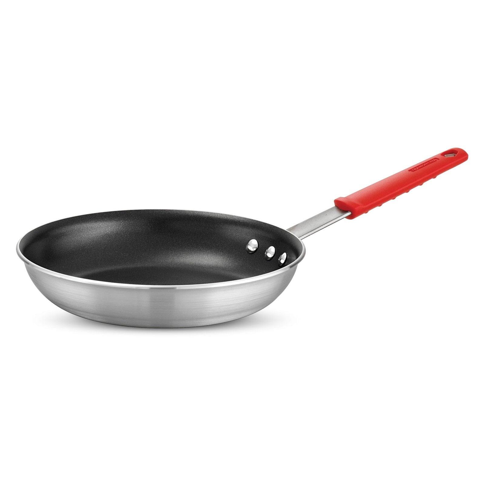 Tramontina Professional 10-Inch Non Stick Frying Pan, Heavy-Gauge Aluminum Skillet with Reinforced Nonstick Coating, Red Handle, Dishwasher and Oven Safe