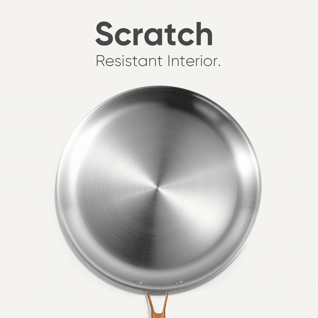 Carote 3-Piece Tri-Ply Stainless Steel Frying Pan Set, 8''/10''/12'' Induction Compatible Skillets