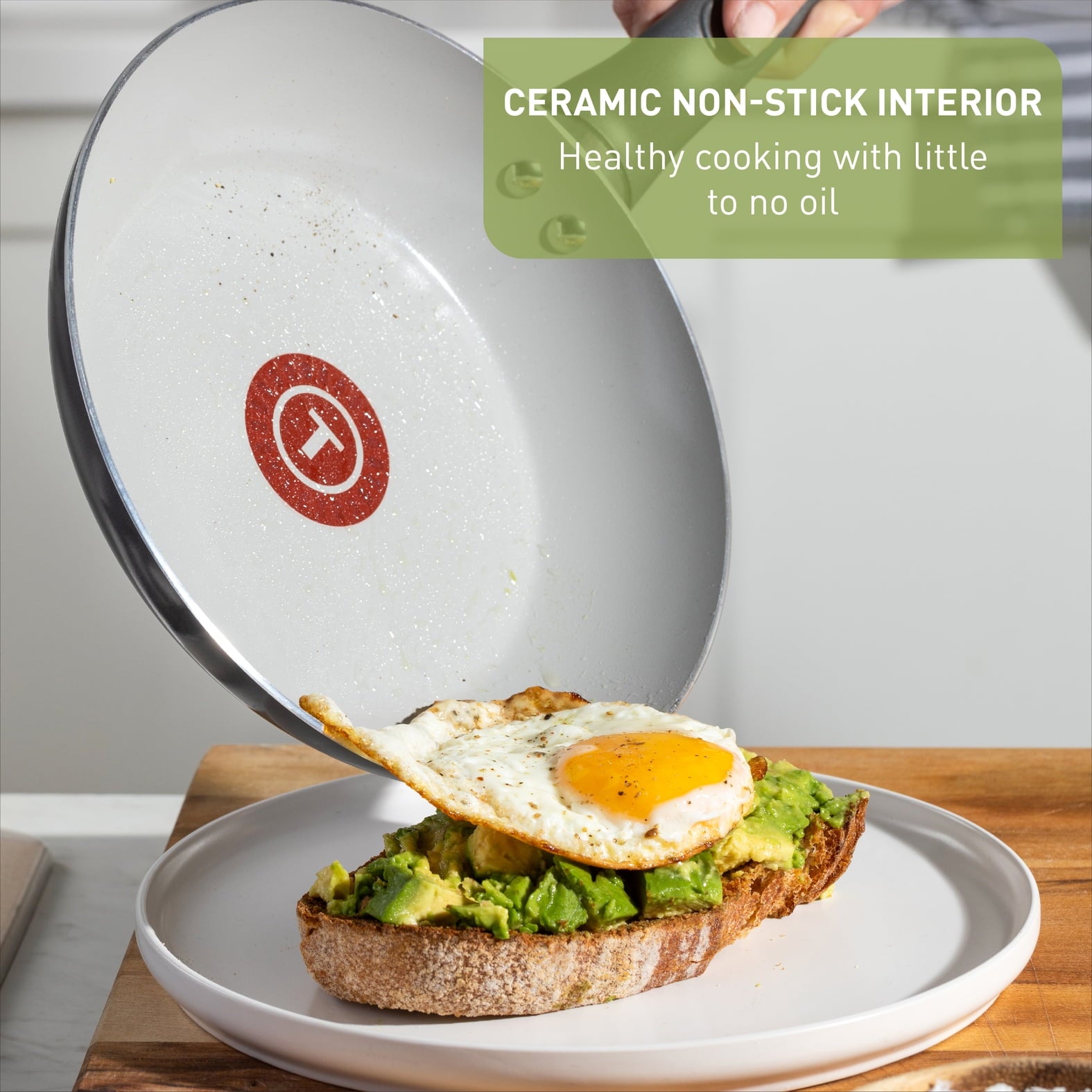 T-fal Easy Care Ceramic Non-Stick, 8 and 10.5 Inch Frypan Set, Grey