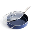 Blue Diamond 5QT Ceramic Nonstick Jumbo Sauté Pan with Lid – Toxin-Free, Dishwasher Safe