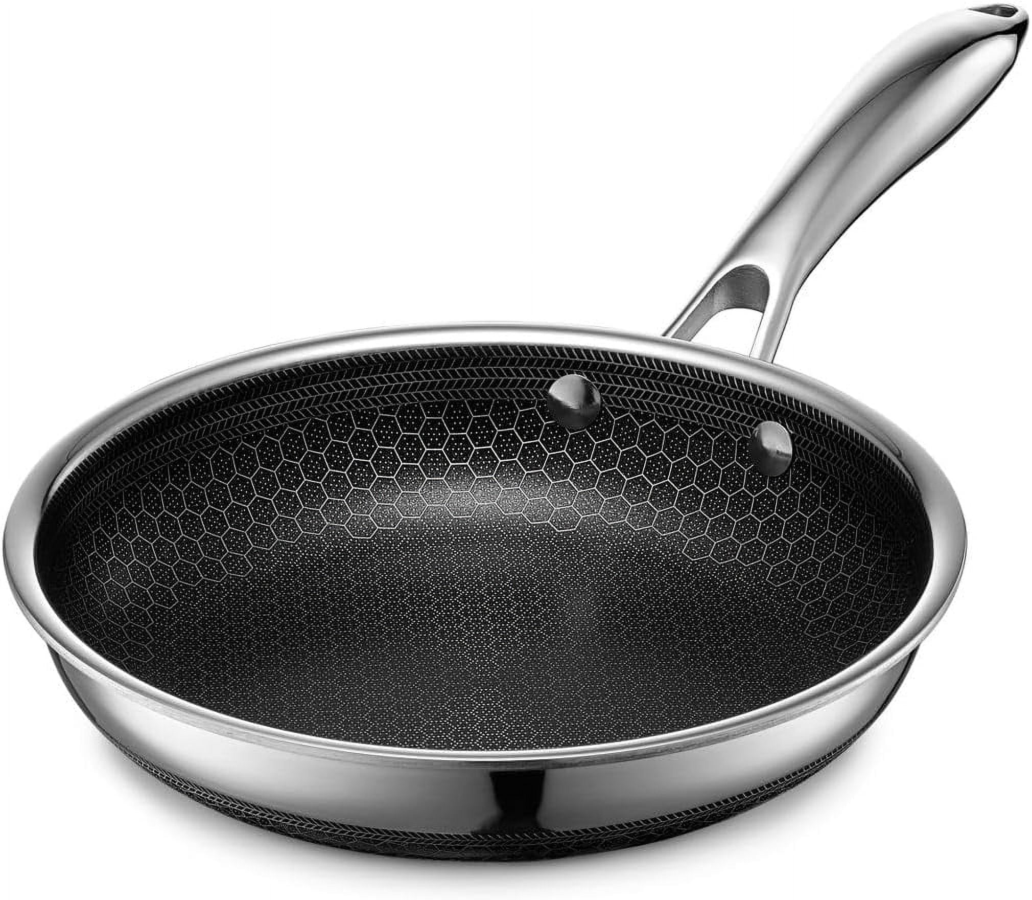 HexClad 8 inch Hybrid Stainless Steel Frying Pan, Nonstick