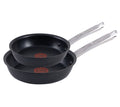 T-fal Cook & Strain Non-stick 2 Piece Frypan Set, 10 Inch and 11.5 Inch Frypans, Black
