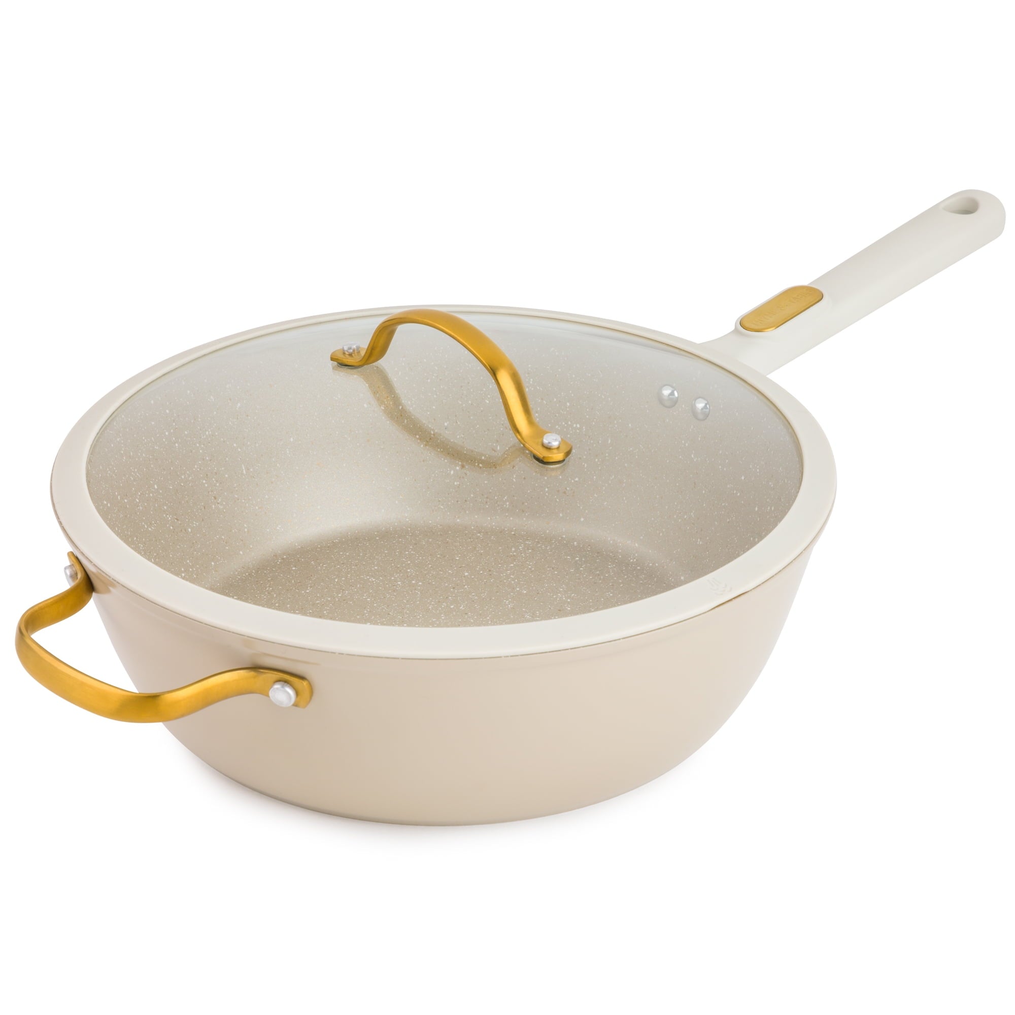 Thyme & Table 5-Quart Non-Stick Aluminum Sauté Pan - Taupe & Gold, Granite Collection