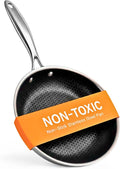 Non-Toxic Frying Pan, Non Stick 8" Fully Clad for Fast & Even Heat, PFOA-Free, Premium 304 SS Handle, Induction Compatible, Oven Safe
