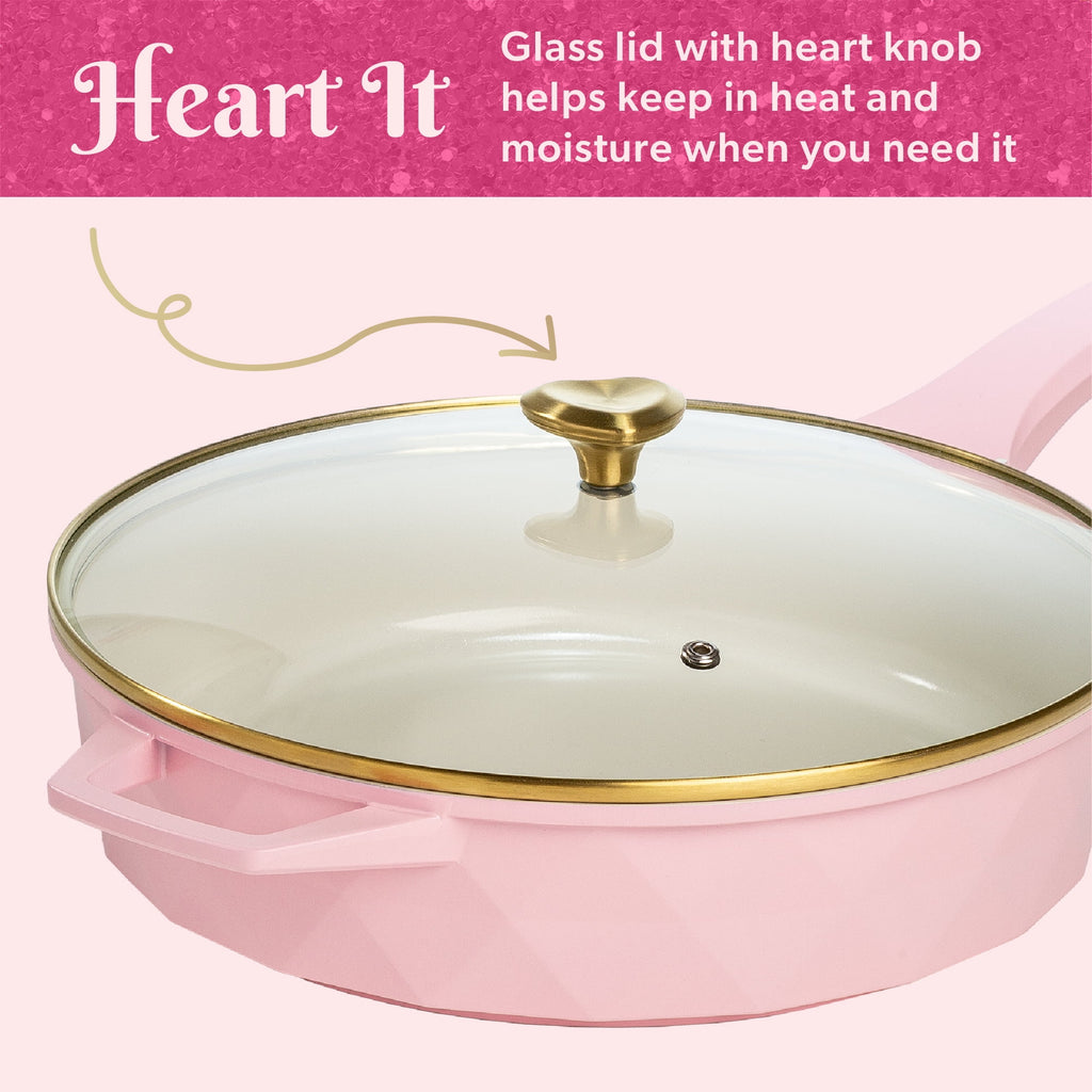 Paris Hilton 4 Quart Cast Aluminum Jumbo Cooker, Pink