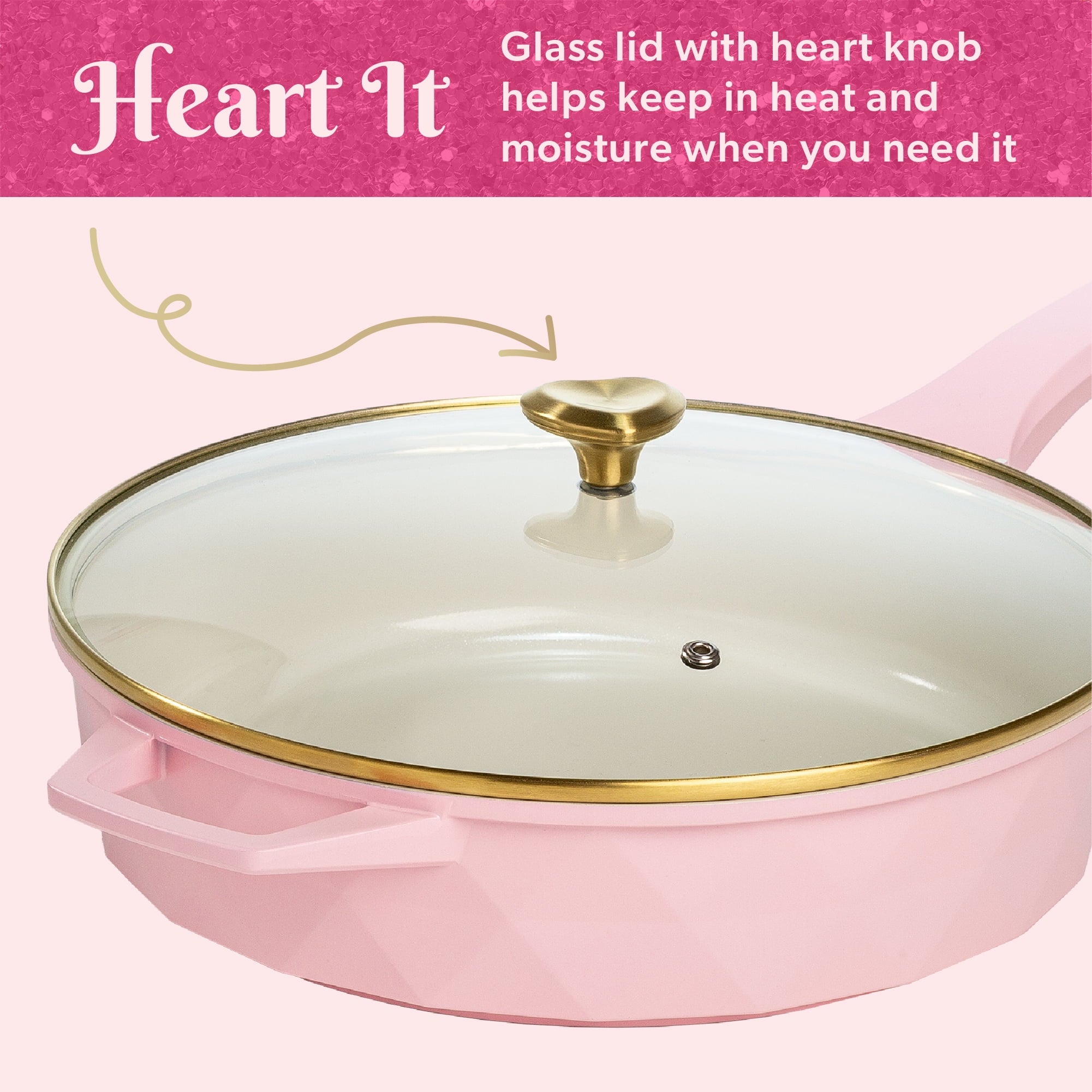 Paris Hilton 4 Quart Cast Aluminum Jumbo Cooker, Pink