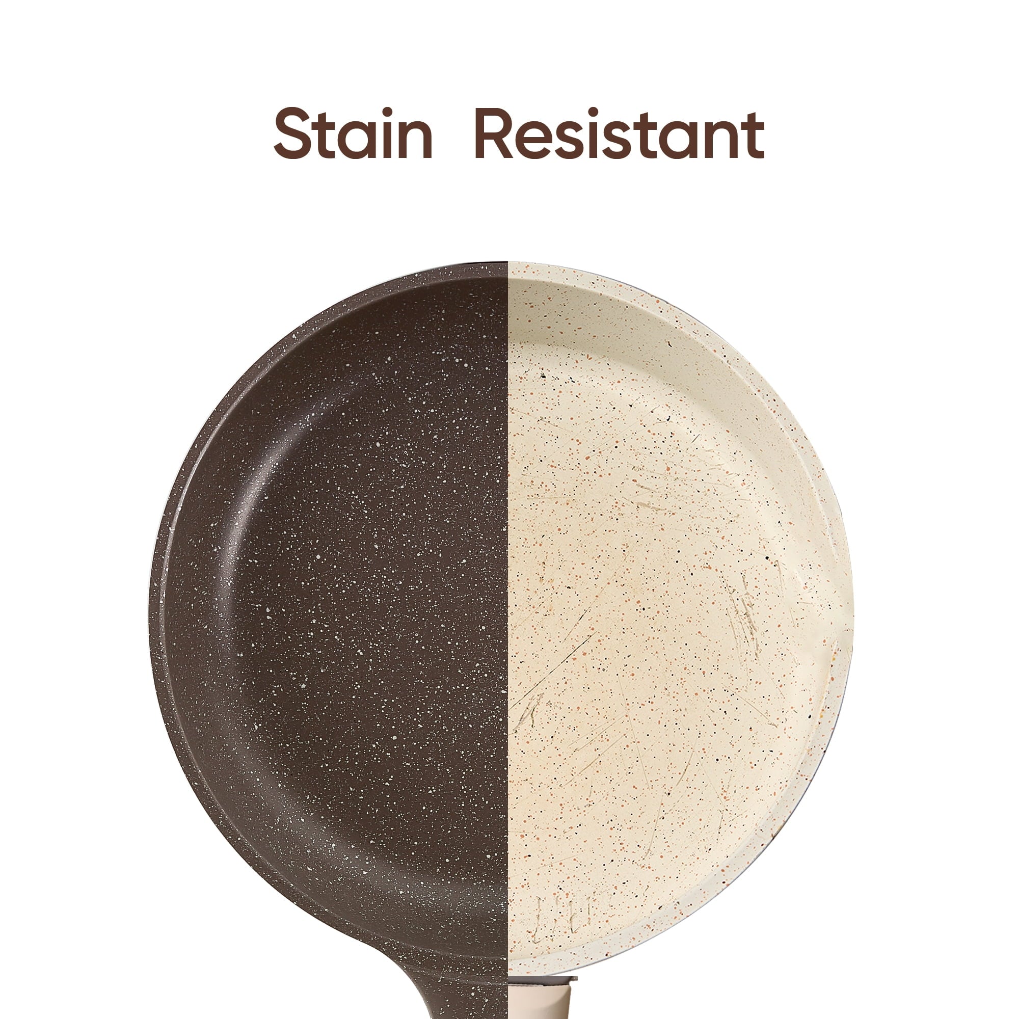 Carote 3-Piece Nonstick Frying Pan Set, 8", 9.5" & 11" Granite Skillets, Induction Cookware Essentials