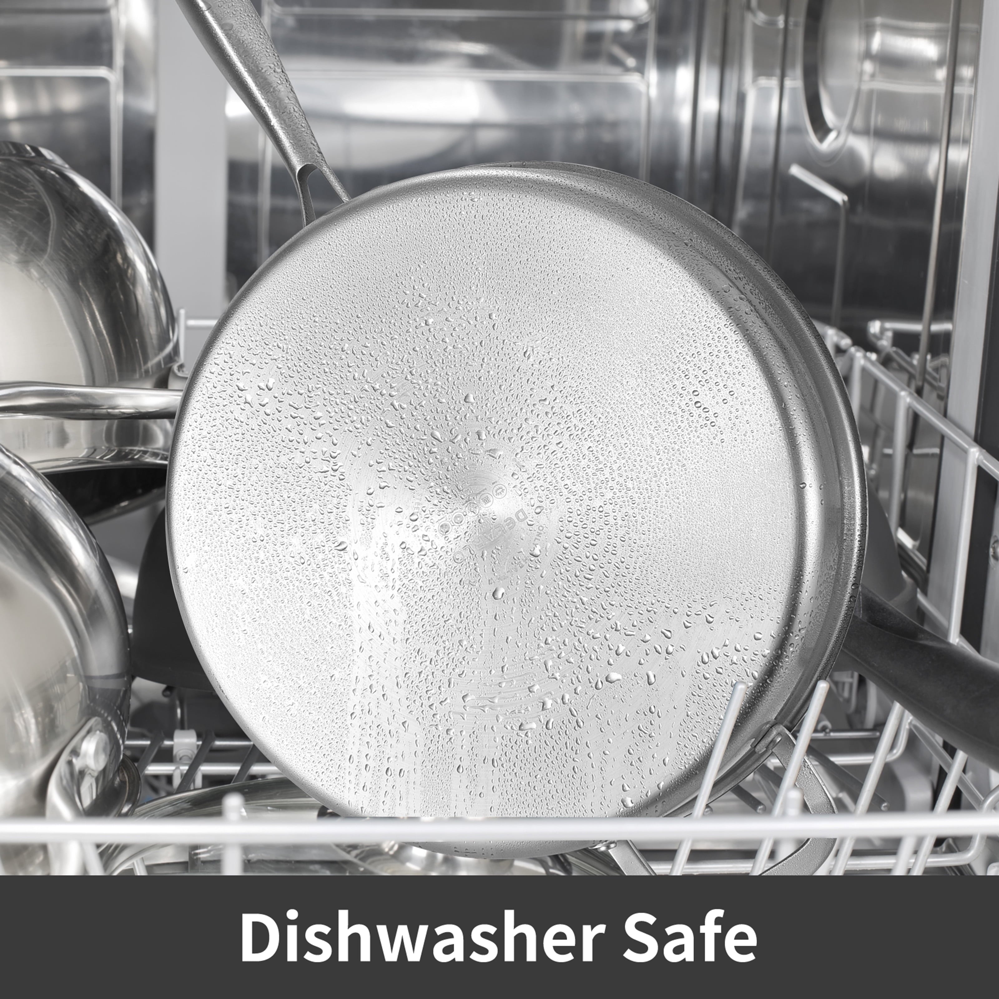 LOLYKITCH Tri-ply Stainless Steel 6QT Sauté Pan with Lid,12 inch Deep Frying Pan,Jumbo Cooker,Dishwasher and Oven Safe,Detachable Handle.