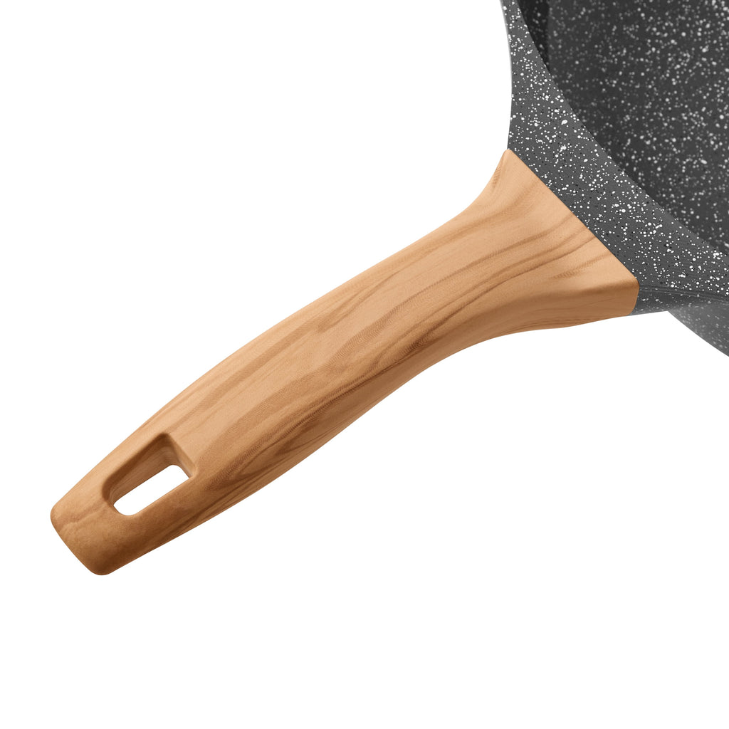 The Pioneer Woman Prairie Signature 6-Quart Cast Aluminum Jumbo Cooker Saute Pan, Charcoal Speckle