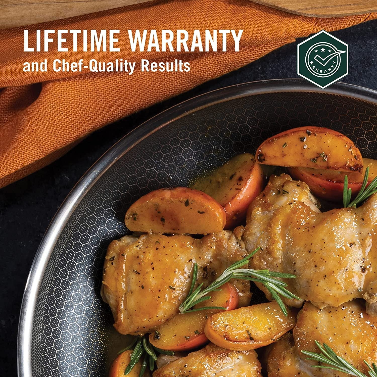 HexClad 8 inch Hybrid Stainless Steel Frying Pan, Nonstick