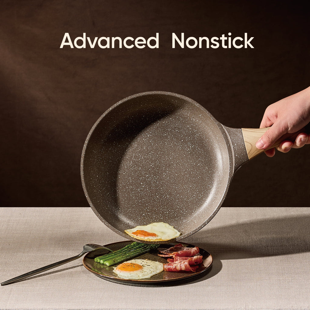 Carote 3-Piece Nonstick Frying Pan Set, 8", 9.5" & 11" Granite Skillets, Induction Cookware Essentials