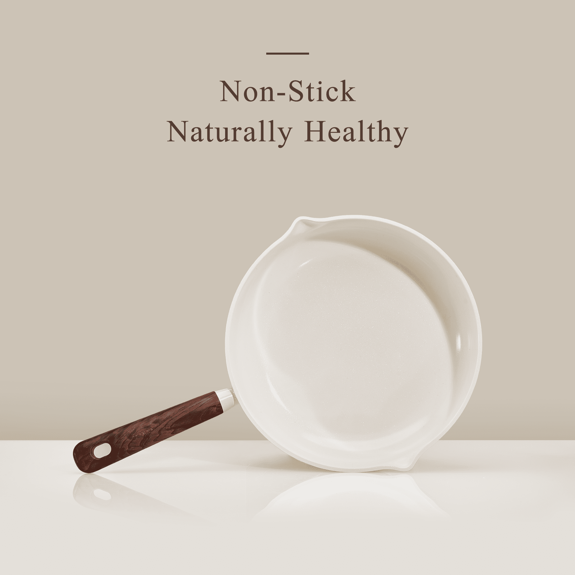 Carote 4-Piece Nonstick Frying Pan Set, 8"&9.5"&11" Skillets with Strainer Lid, White