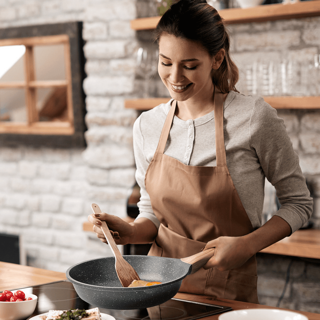 Caannasweis 3 Pieces Nonstick Frying Pan Set Granite Frying Pans and Skillets Aluminum Pan Set Kitchen Cooking Pans