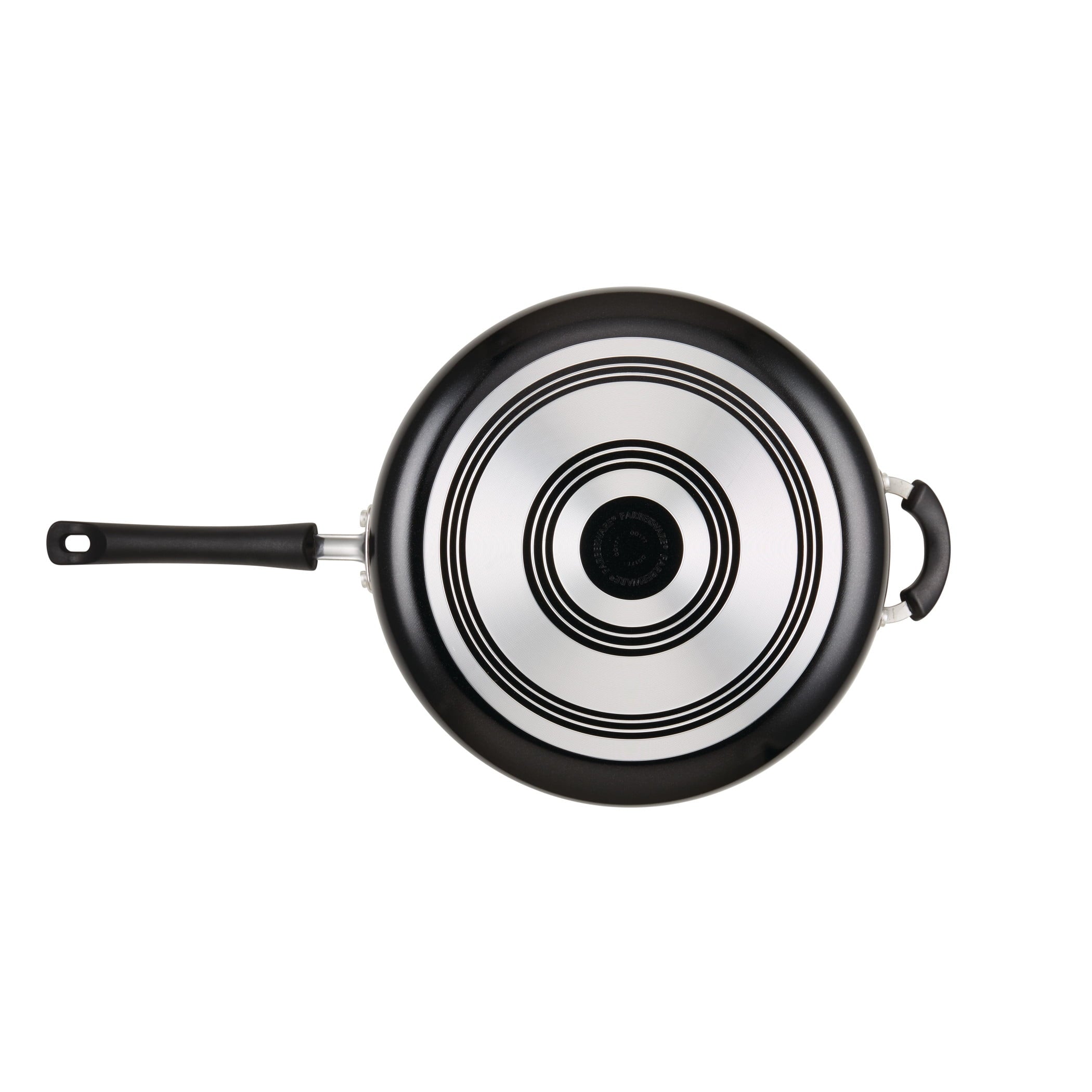 Farberware Easy Clean 6 Quart Nonstick Jumbo Cooker / Chef's Pan with Helper Handle and Glass Lid, Great for Family Meals, Dishwasher Safe, Black