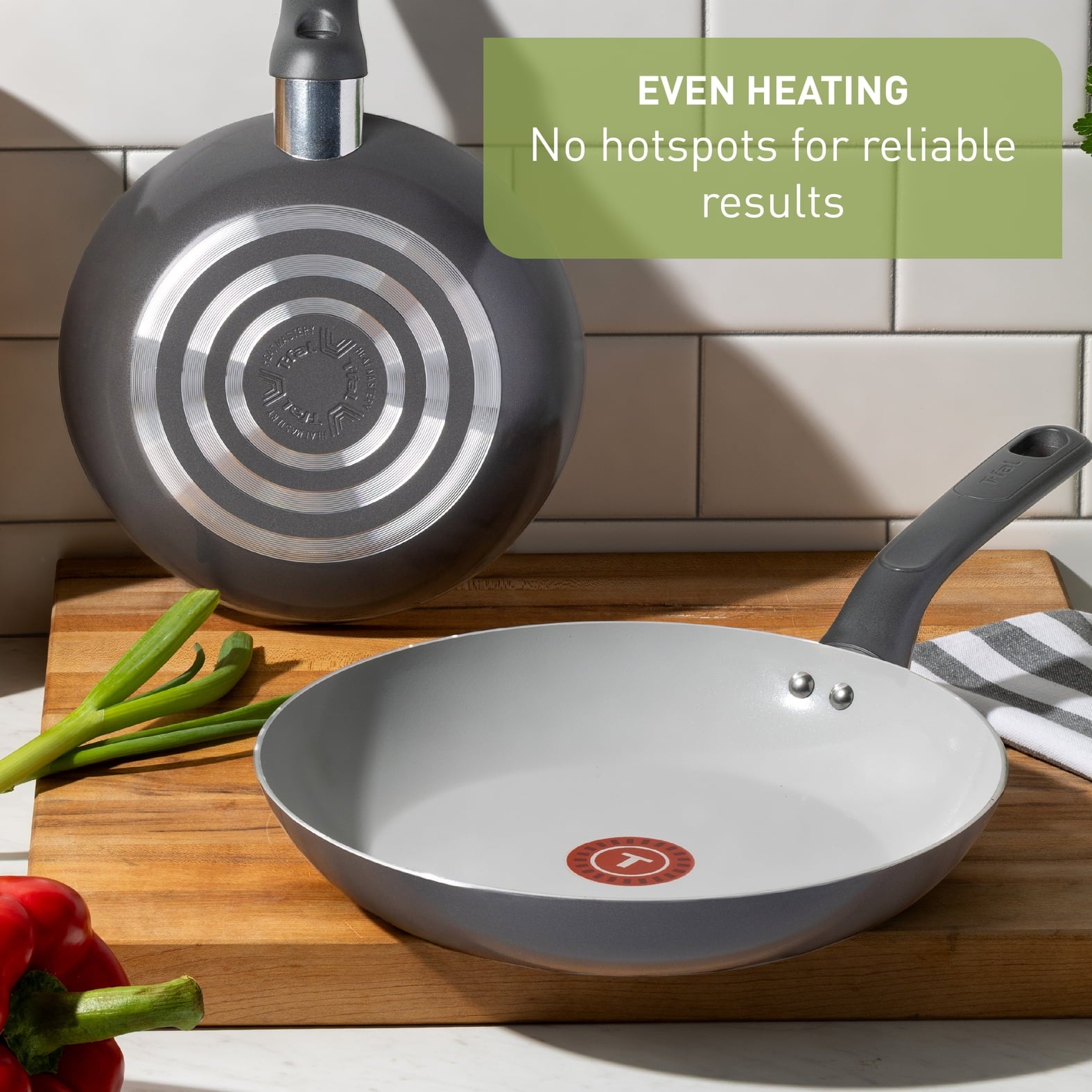 T-fal Easy Care Ceramic Non-Stick, 8 and 10.5 Inch Frypan Set, Grey